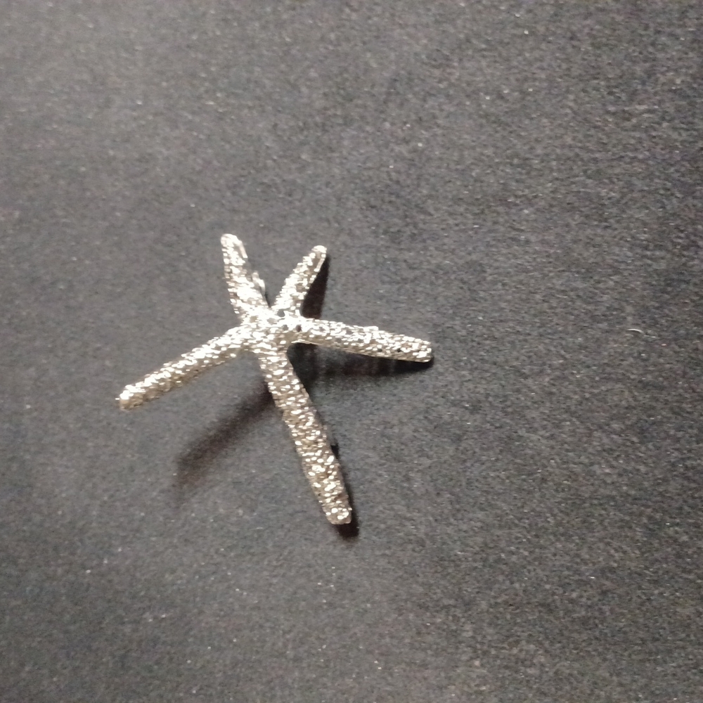 Beautiful Silver tone starfish barrette